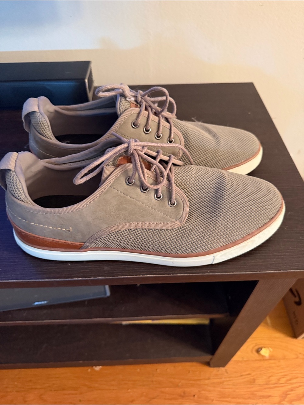 Steve Madden Men's Taupe Mesh & Suede Lace-Up Sneakers